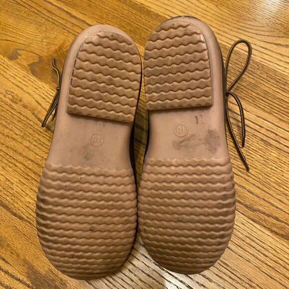 Marley Lilly Brown Base Gingham Lining Side Tie Duck Boots - Picture 2 of 9